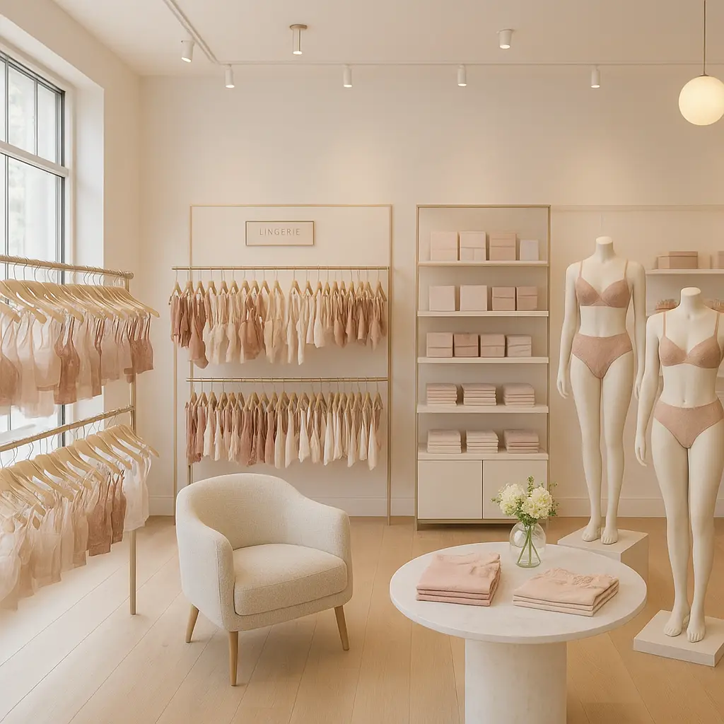 Bright interior of WearSklms boutique