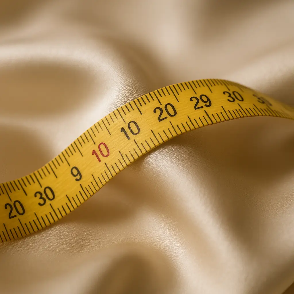 Measuring tape over satin