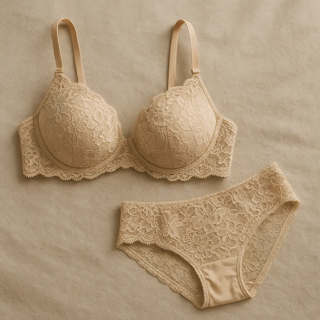 Lace lingerie flat lay